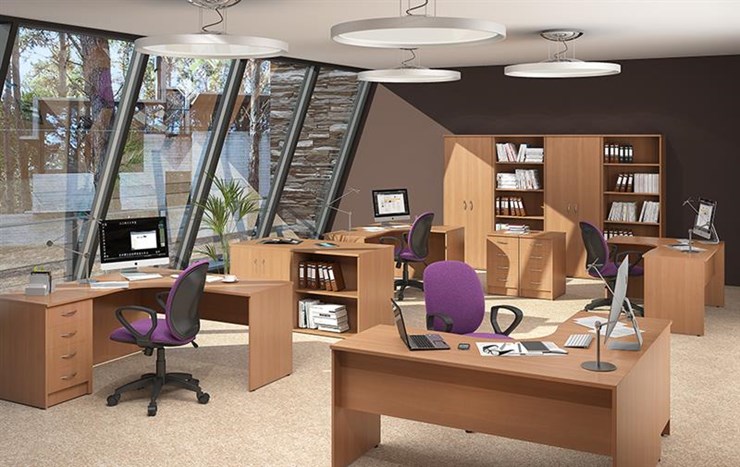 Офисный комплект мебели IMAGO три стола, 2 шкафа, стеллаж, тумба в Мурманске - изображение 2